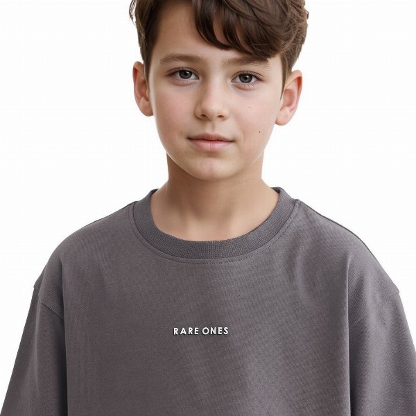 RARE ONES Boys Printed Drop-Shoulder Sleeves Boxy T-shirt