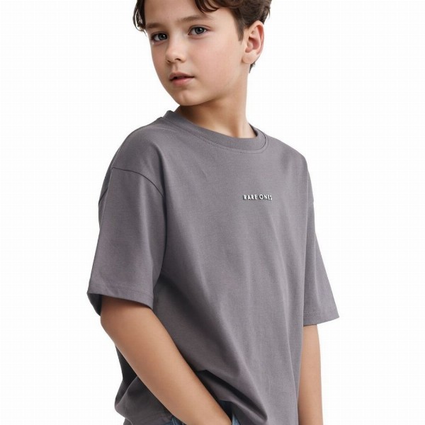 RARE ONES Boys Printed Drop-Shoulder Sleeves Boxy T-shirt