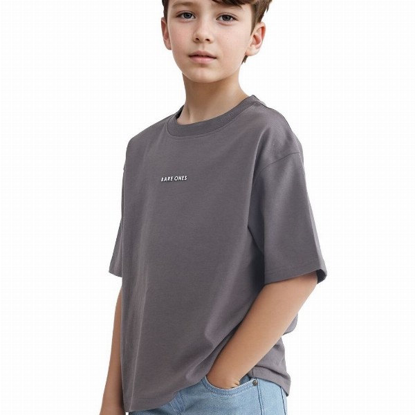 RARE ONES Boys Printed Drop-Shoulder Sleeves Boxy T-shirt