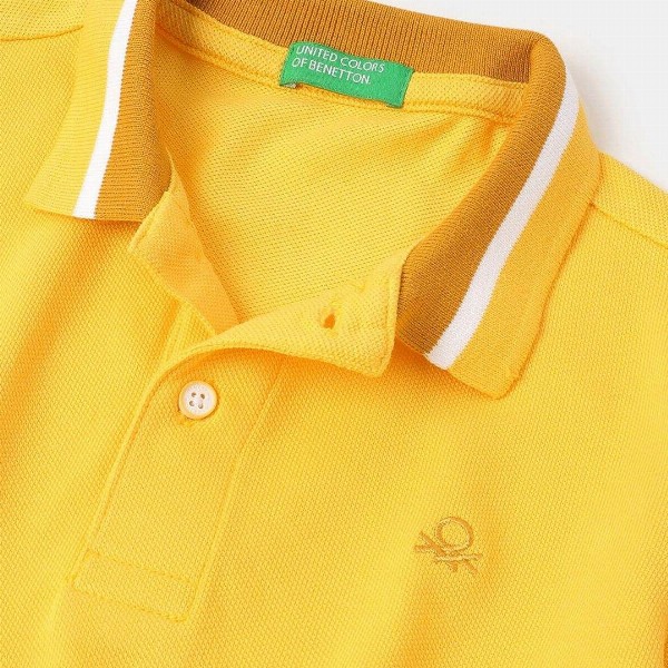 United Colors of Benetton Boys Polo Collar Pure Cotton T-shirt