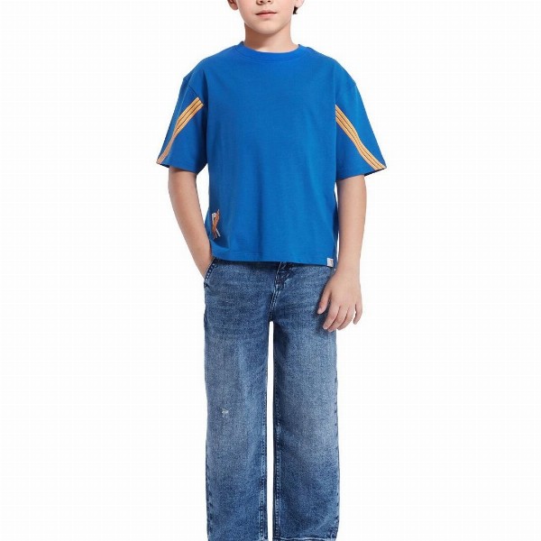 RARE ONES Boys Graphic Printed Round Neck Cotton Relaxed Fit T-shirt