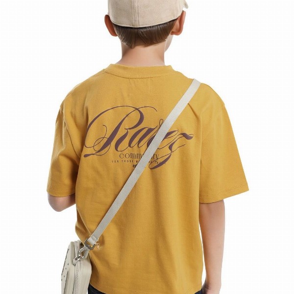RARE ONES Boys Typography Printed Round Neck Cotton Relaxed Fit T-shirt