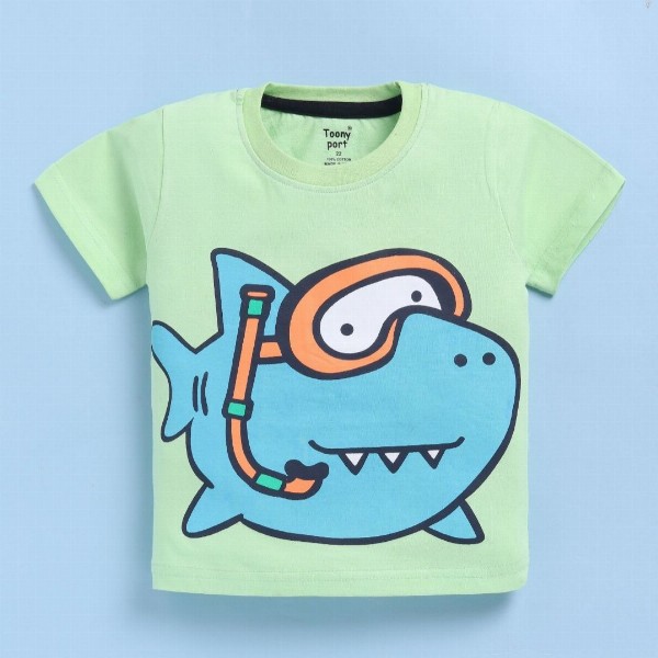 Toonyport Boys Animal Graphic Printed Round Neck Cotton T-shirt