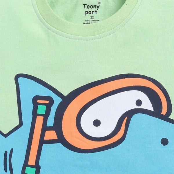 Toonyport Boys Animal Graphic Printed Round Neck Cotton T-shirt