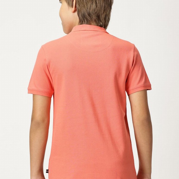 Nautica Boys Polo Collar Typography Printed T-shirt