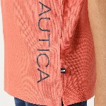 Nautica Boys Polo Collar Typography Printed T-shirt