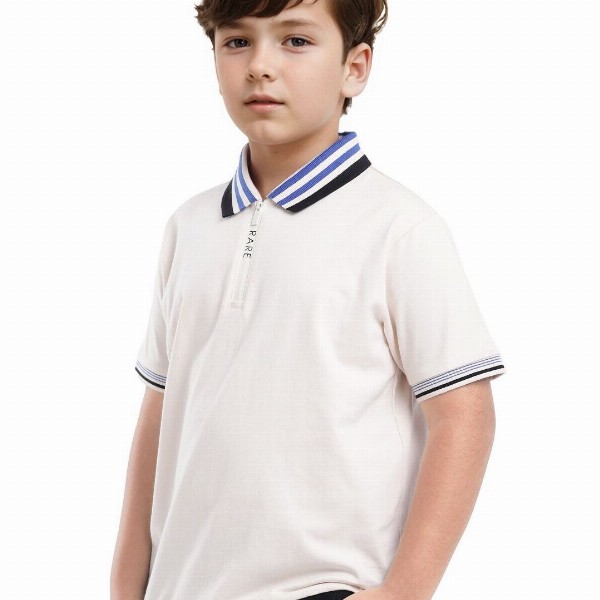 Rare Ones Boys Solid Zipper Polo