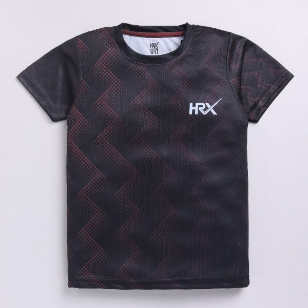 HRX by Hrithik Roshan Boys Geometric Printed Rapid-Dry T-shirt