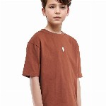 RARE ONES Boys Typography Printed Round Neck Oversized Cotton T-shirt