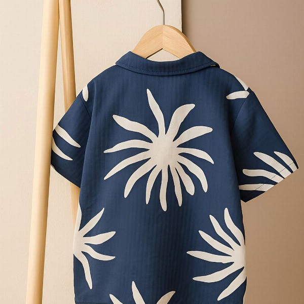Googo Gaaga Boys Floral Printed Spread Collar Casual Shirt