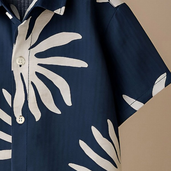 Googo Gaaga Boys Floral Printed Spread Collar Casual Shirt