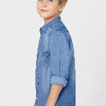 FABFARM Boys Standard Solid Spread Collar Casual Shirt