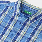United Colors of Benetton Boys Spread Collar Tartan Checked Cotton Casual Shirt