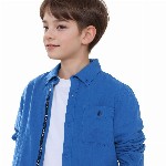RARE ONES Boys Solid Button-Down Collar Cotton Casual Shirt