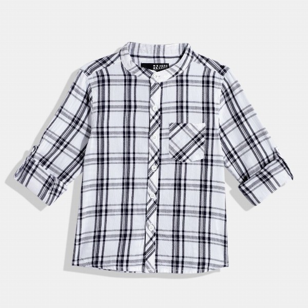 HERE&NOW Boys Checked Pure Cotton Shirt