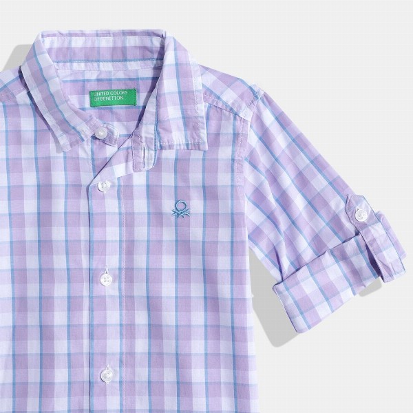 United Colors of Benetton Boys Cotton Checked Casual Shirt