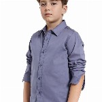 RARE ONES Boys Spread Collar Solid Cotton Casual Shirt