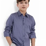RARE ONES Boys Spread Collar Solid Cotton Casual Shirt