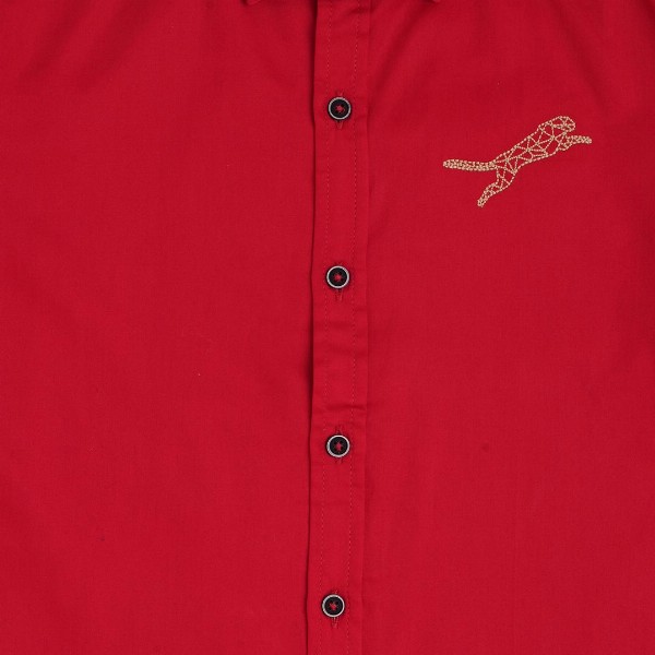 CAVIO Boys Red Solid Casual Shirt