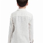 RARE ONES Boys Spread Collar Solid Linen Casual Shirt