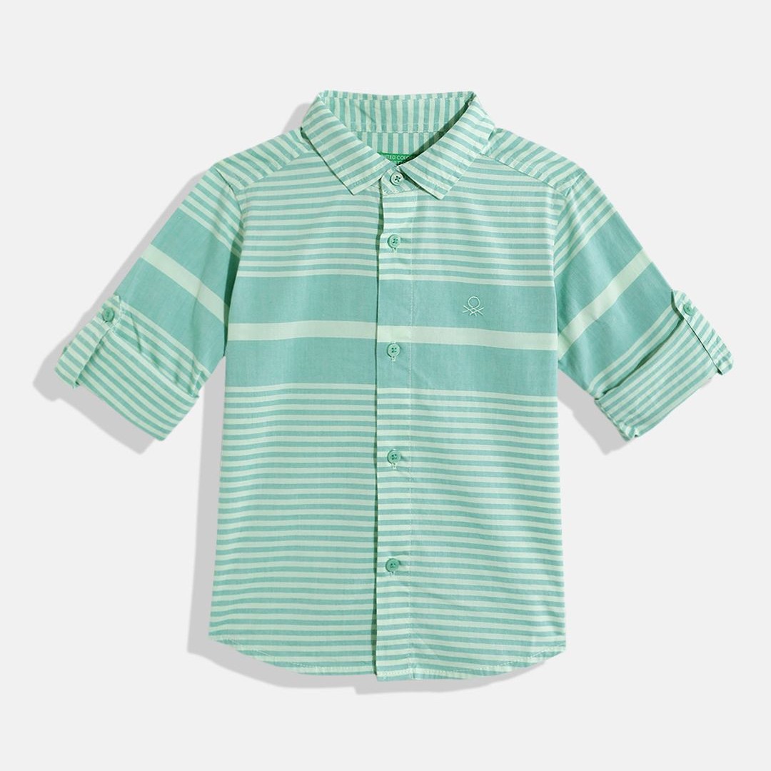 United Colors of Benetton Kids Boys Striped Pure Cotton Shirt