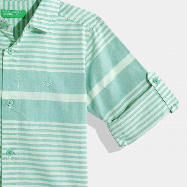 United Colors of Benetton Kids Boys Striped Pure Cotton Shirt