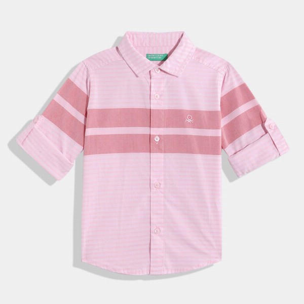 United Colors of Benetton Kids Boys Striped Pure Cotton Shirt