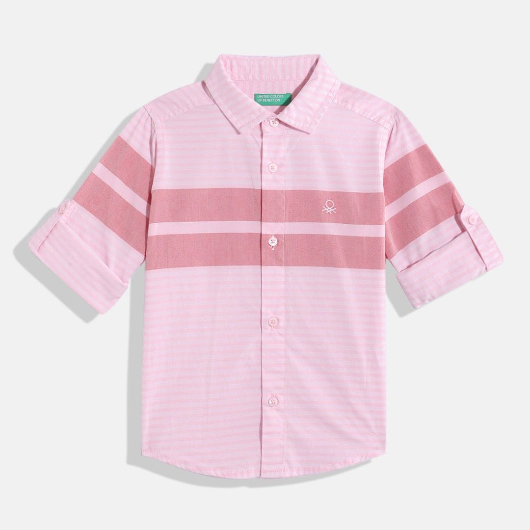 United Colors of Benetton Kids Boys Striped Pure Cotton Shirt