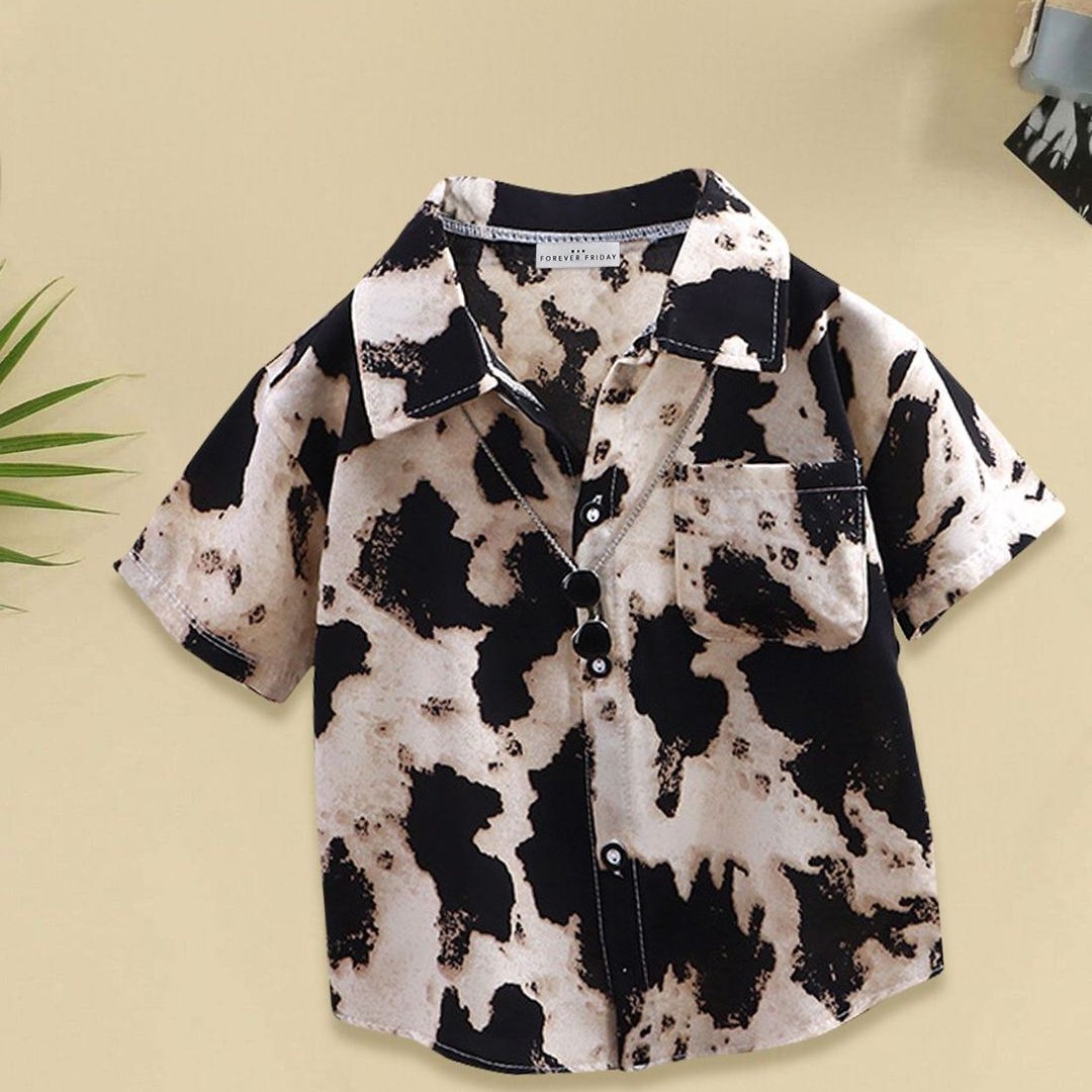 FOREVER FRIDAY Boys Spread Coller Printed Regular Fit Shirt