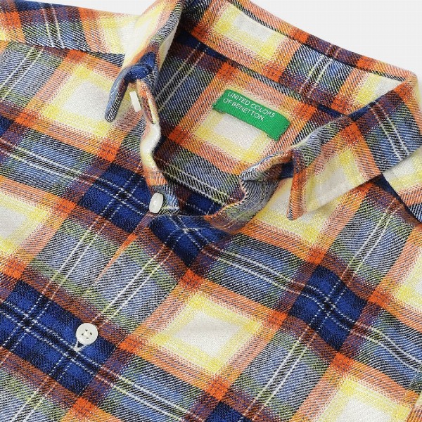 United Colors of Benetton Boys Spread Collar Tartan Checked Cotton Casual Shirt