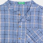 United Colors of Benetton Boys Cotton Windowpane Checked Casual Shirt