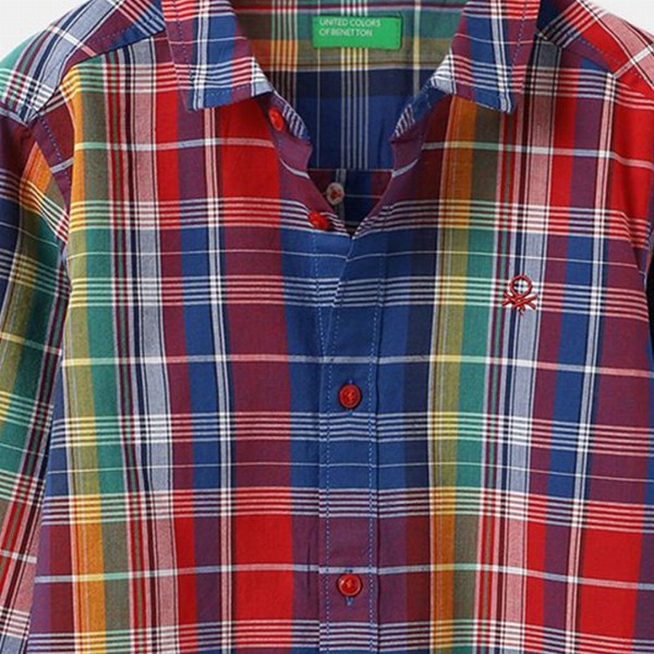 United Colors of Benetton Boys Tartan Checks Opaque Checked Casual Shirt