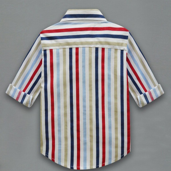A.T.U.N. Boys Multicoloured Classic Striped Cotton Casual Shirt