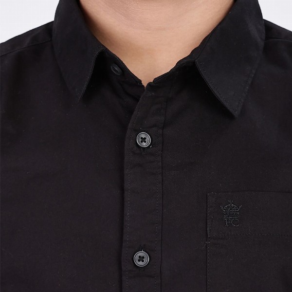 French Connection Boys Premium Spread Collar Solid Cotton Casual Shirt