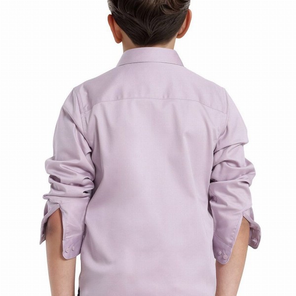 RARE ONES Boys Spread Collar Solid Cotton Casual Shirt