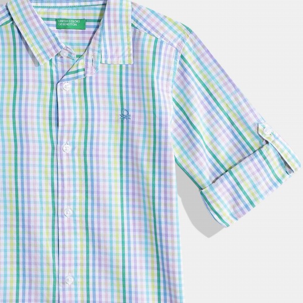 United Colors of Benetton Boys Cotton Tartan Checked Casual Shirt