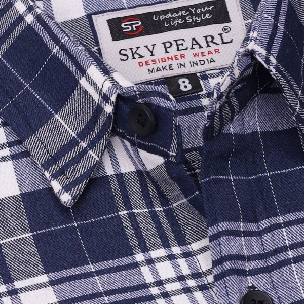 SKY PEARL Boys Tartan Checks Opaque Checked Casual Shirt