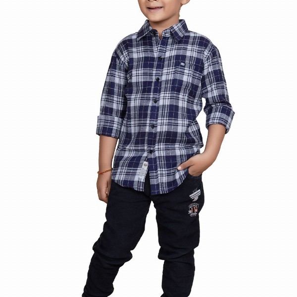 SKY PEARL Boys Tartan Checks Opaque Checked Casual Shirt