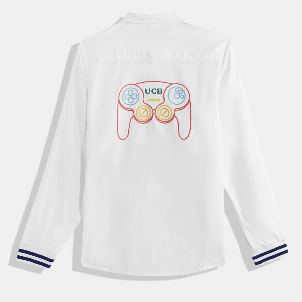 United Colors of Benetton Boys Cotton Printed Back Casual Shirt