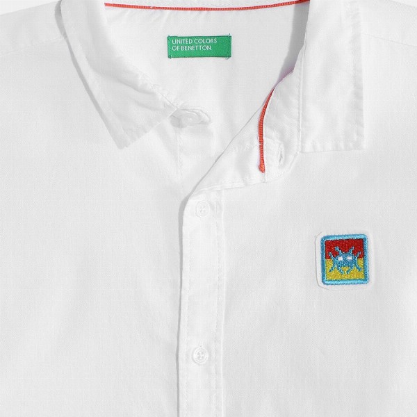 United Colors of Benetton Boys Cotton Printed Back Casual Shirt