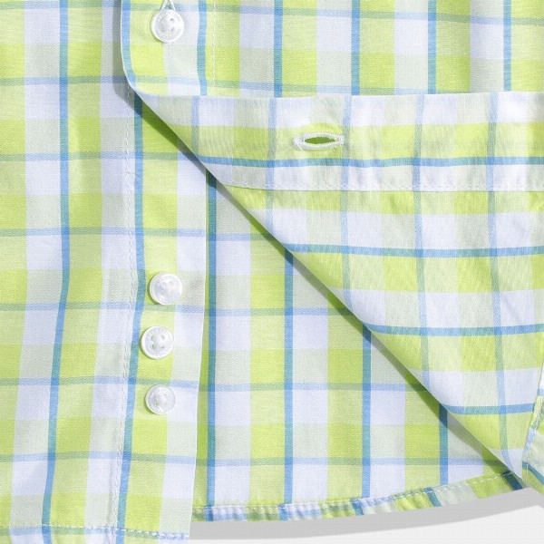 United Colors of Benetton Boys Cotton Windowpane Checked Casual Shirt