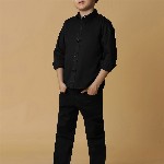 TALES & STORIES Boys Black Slim Fit Mid-Rise Clean Look Denim Jeans