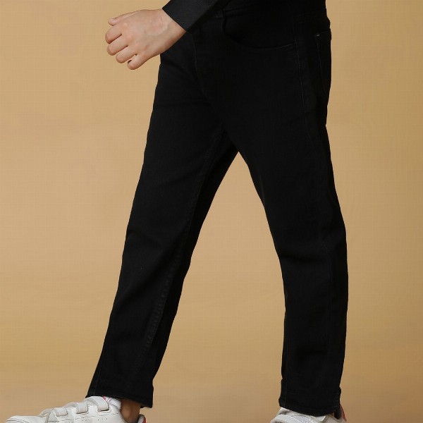 TALES & STORIES Boys Black Slim Fit Mid-Rise Clean Look Denim Jeans