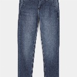 HERE&NOW Boys Blue Slim Fit Low Distress Light Fade Stretchable Jeans