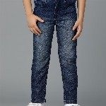 TALES & STORIES Boys Blue Slim Fit Light Fade Stretchable Denim Jeans