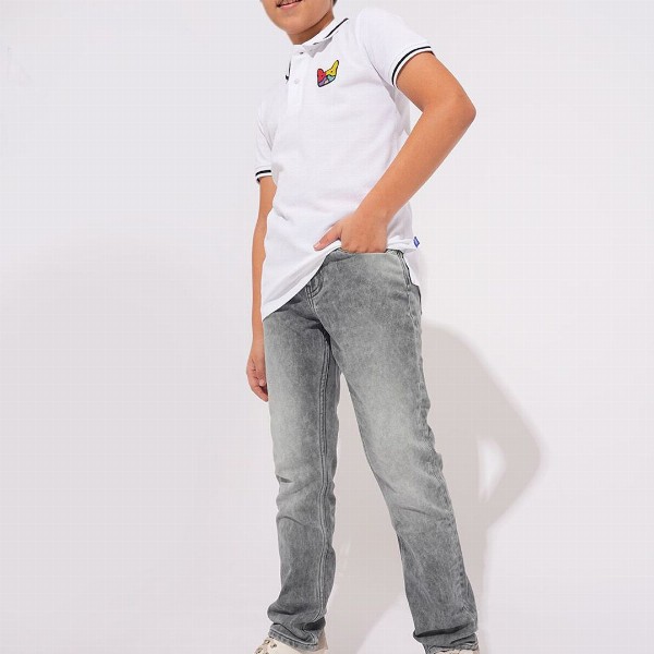 Jack & Jones Junior Boys Straight Fit Mid-Rise Pure Cotton Heavy Fade Jeans