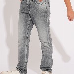 Jack & Jones Junior Boys Straight Fit Mid-Rise Pure Cotton Heavy Fade Jeans
