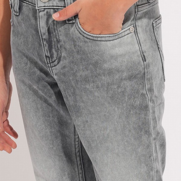 Jack & Jones Junior Boys Straight Fit Mid-Rise Pure Cotton Heavy Fade Jeans