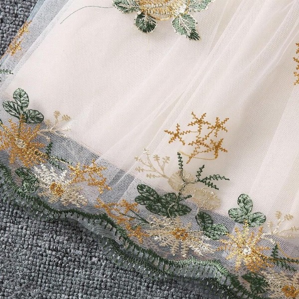 Girls Floral Print Embroidered Fit & Flared Dress