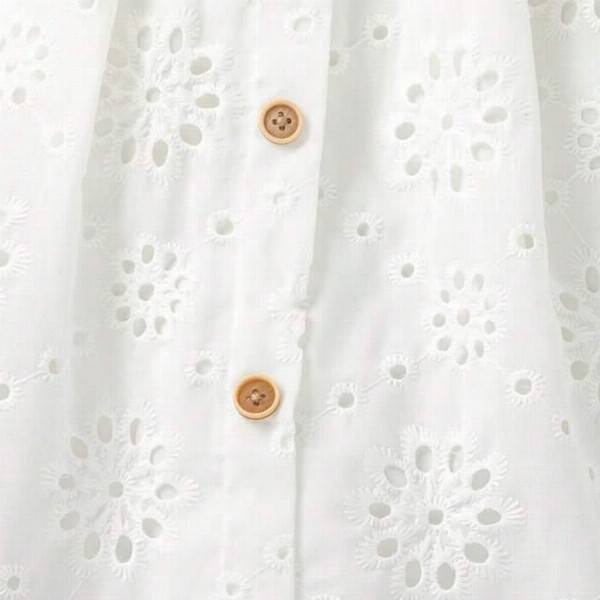 BAESD Girls Square Neck Schiffli Empire Dress